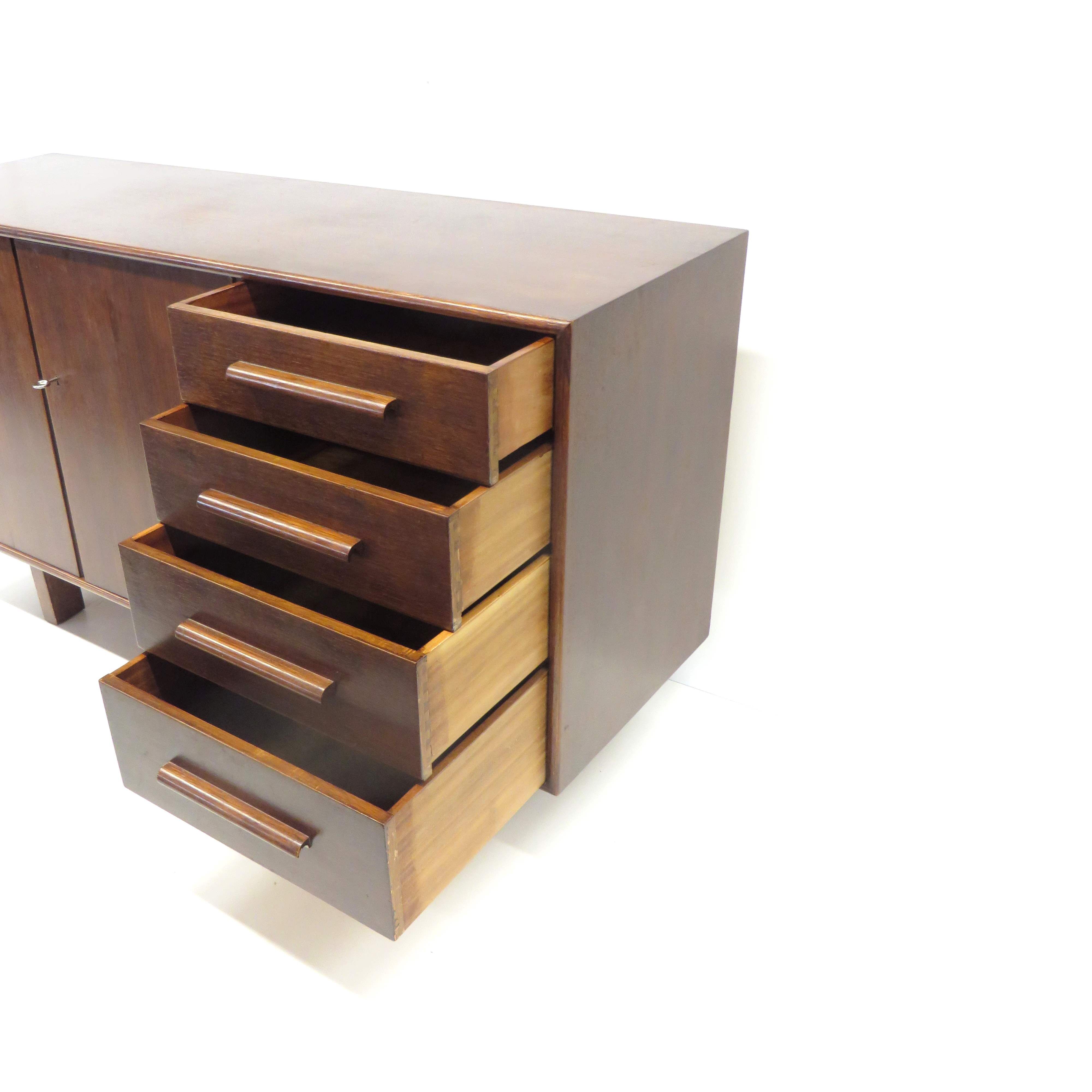 Vintage sideboard with 4 drawers and 2 doors made in the 60s