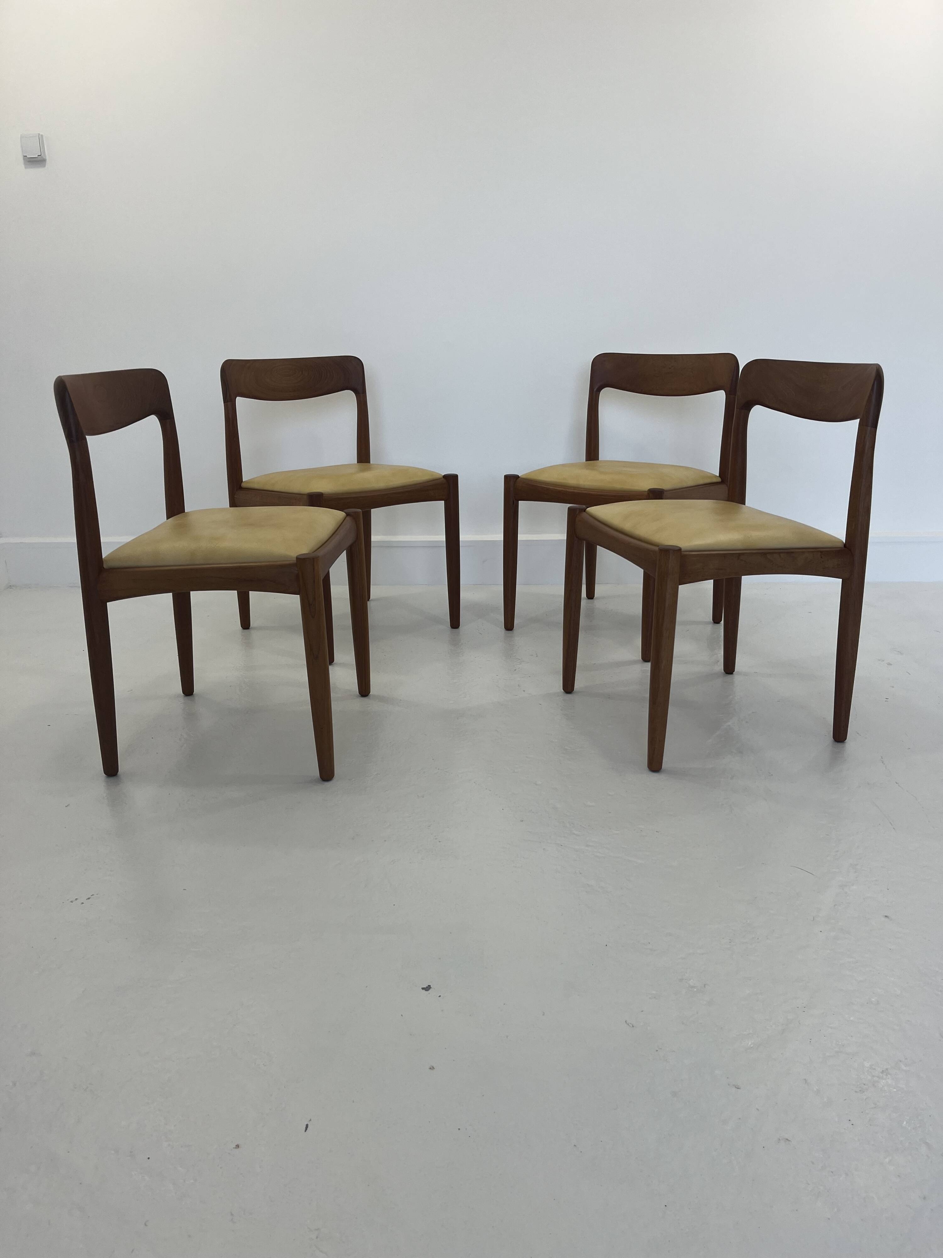 Vintage Danish Dining Chairs in Teak by H.W. Klein for Bramin, Set of 4