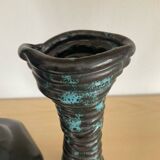 Pair of vintage glazed ceramic vases