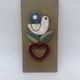 Vintage ceramic wall plaque, bird and heart, Made in Spain, Mithé Espelt style.