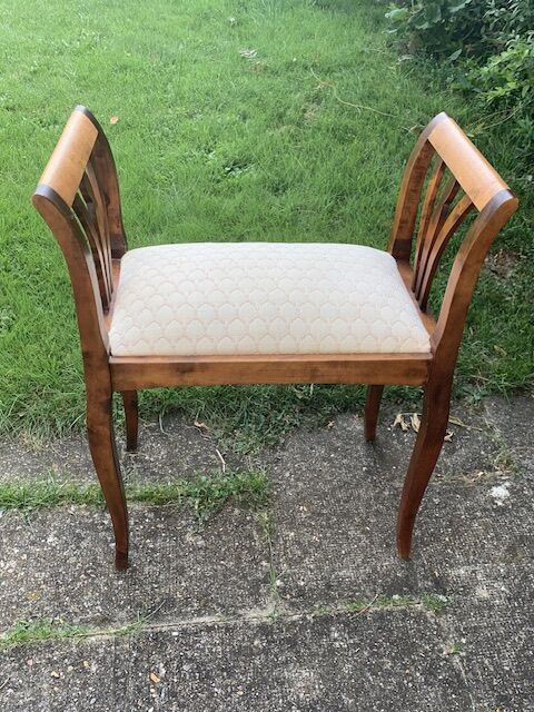 Bench, end of sofa, two-tone wooden end of bed. Old