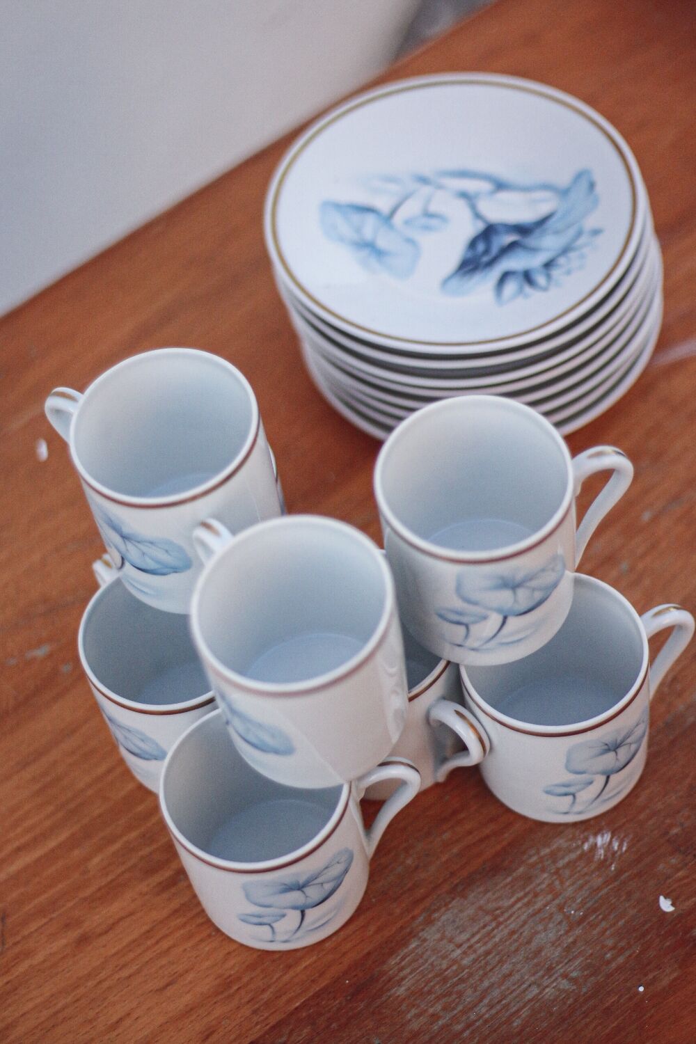 Set of 8 cups and saucers Deshoulieres Limoges