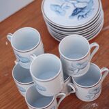 Lot de 8 tasses et soucoupes Deshoulieres porcelaine de Limoges