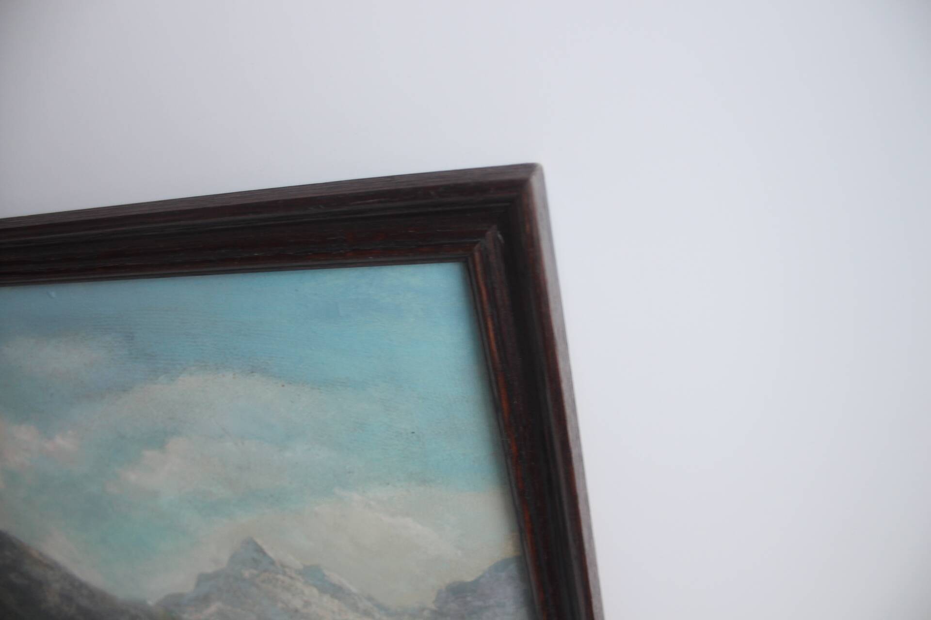 Hand painted painting, oil on fiberboard, signed, Czechoslovakia, 1960's.