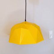 Vintage Bakelite origami-shaped yellow pendant light