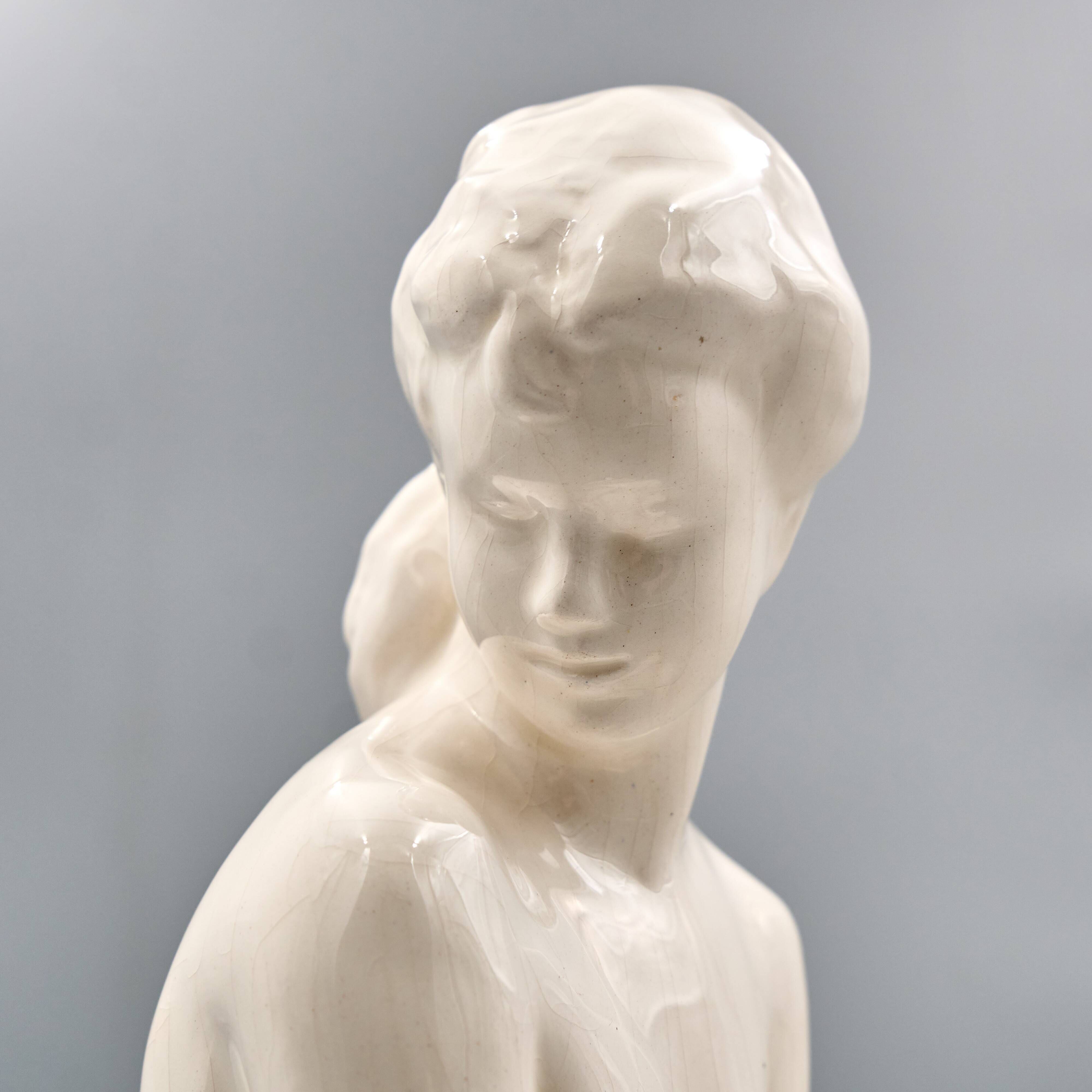 Ceramic Woman Figure, Jihokera Bechyně, 1986, Czechoslovakia