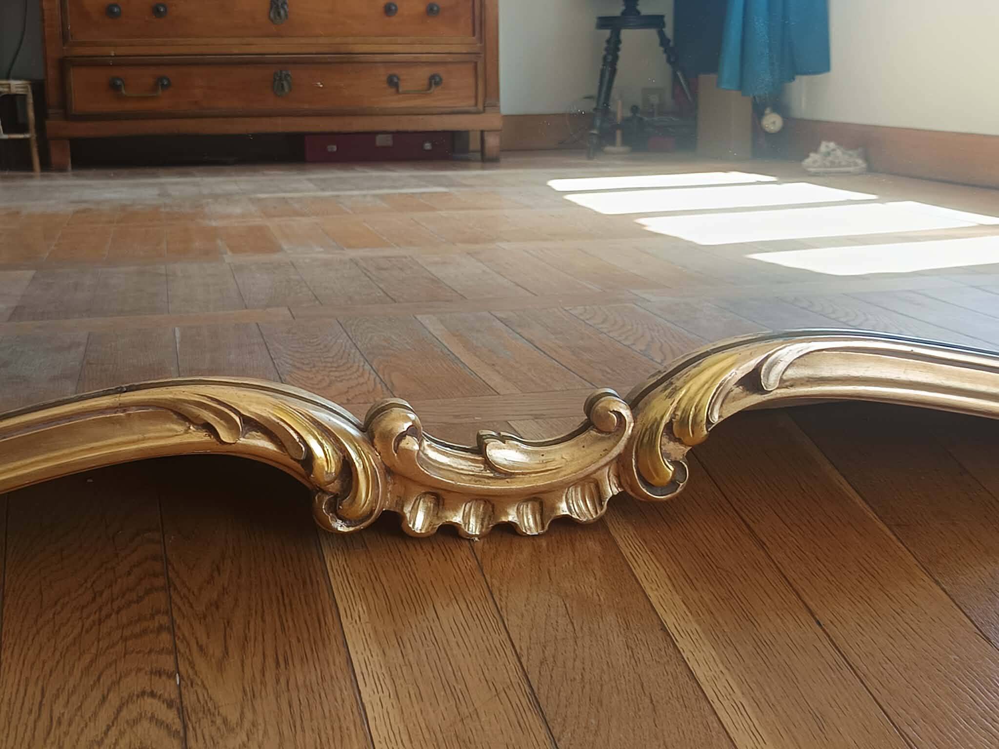 Grand miroir bois doré style Louis XV 166cm