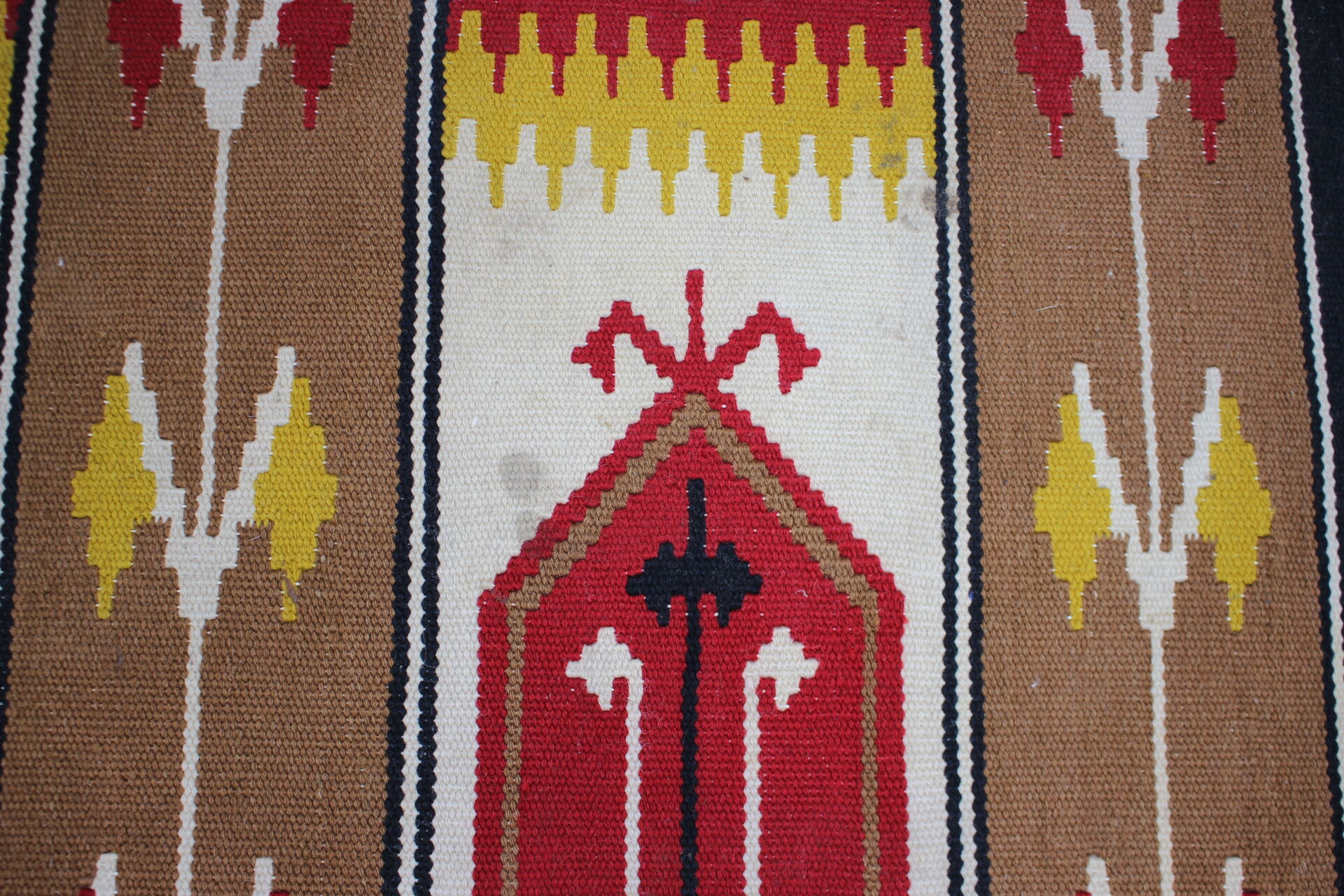 Tapis Kilim en laine des années 1960, Tchécoslovaquie