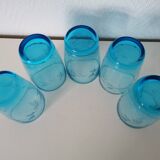 verre à eau /limonade en verre gravé bleu
