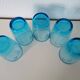 blue etched glass water/lemonade glass