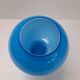 Blue opaline vase with rings Friedrich glass