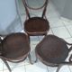 Suite of 3 chairs bistrot Thonet model heart n 28 around 1900
