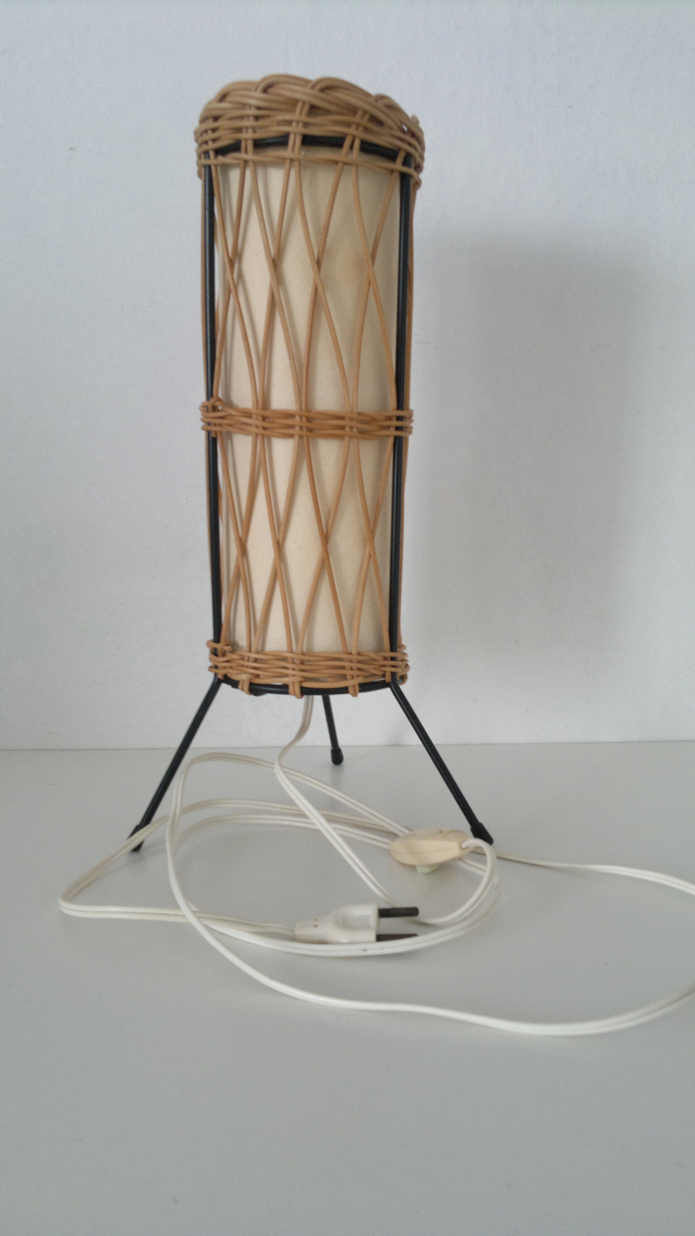 Old lamp rattan wicker vintage