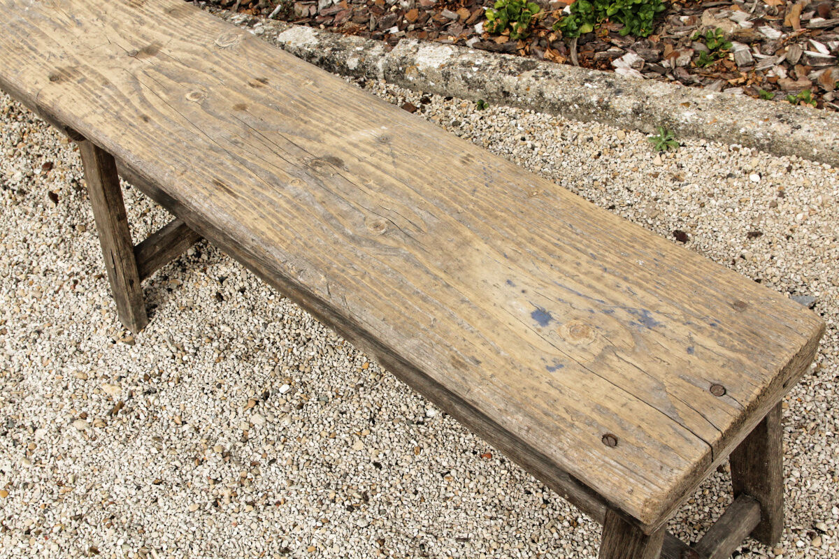Wooden farm bench