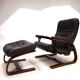 Westnofa Panter Leather Lounge Chair with Ottoman by Arnt Lande, 1970s