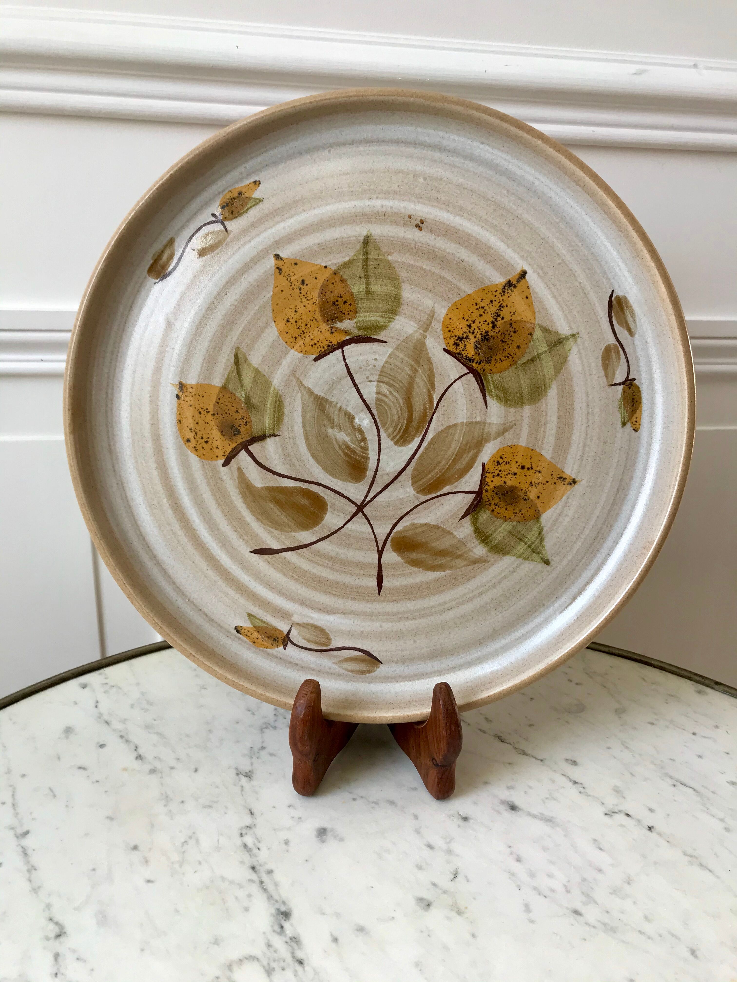 flat Niderviller Doria Ste Radegonde hand painted by hand 70s