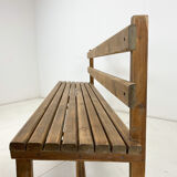 Vintage Wooden Dining Set of Bench & 3 Chairs