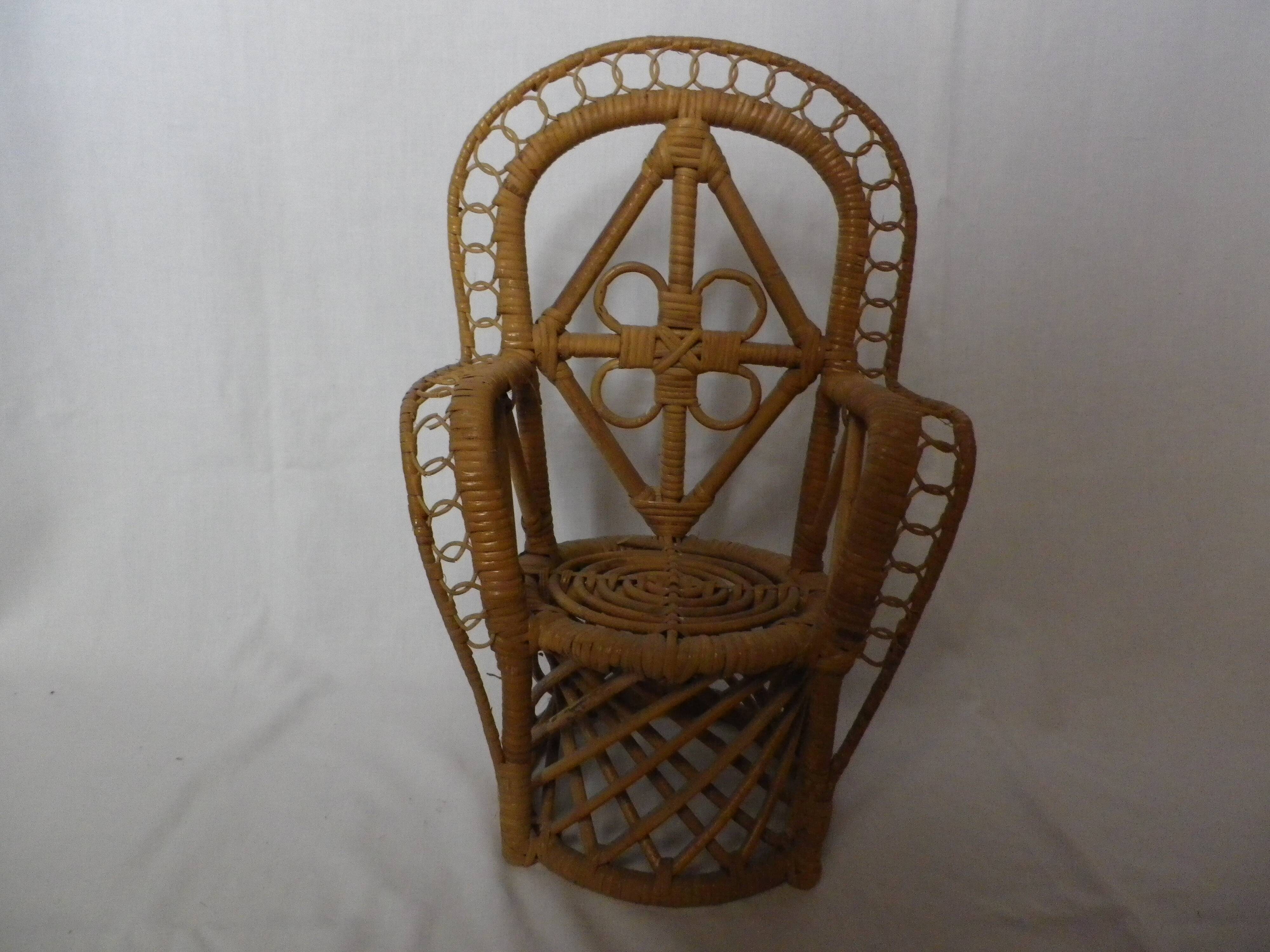 rattan doll chair