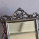 Small antique table mirror in Louis XVI style, silver-plated metal.