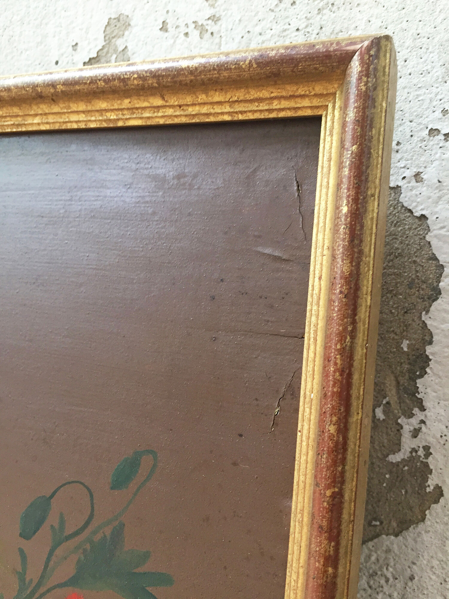 Peinture à l’huile sur bois XIXème format XXL