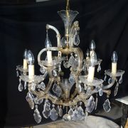 Venetian chandelier glass and crystal 9 Lights circa 1940