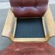 Danish vintage armchair light oak and leather.