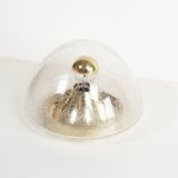 Brass and bubble glass wall or ceiling light by Hoffmeister