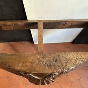 Antique wall console in carved walnut, Louis XV style, 19th century.