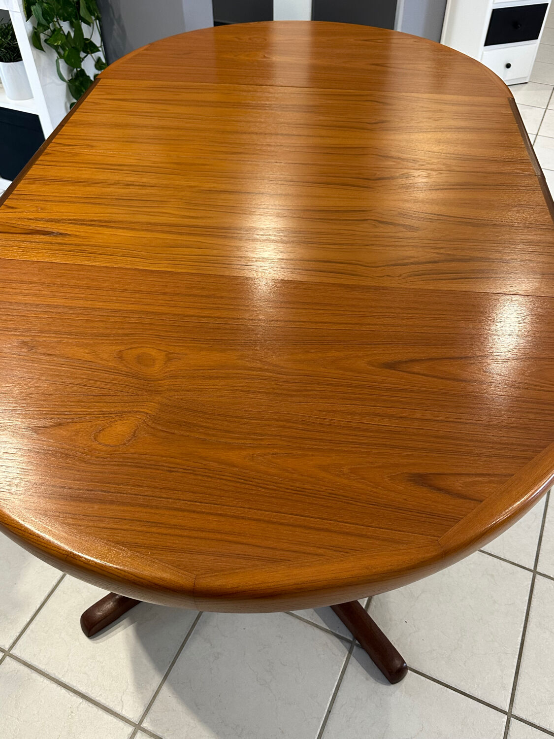 Extensible Baumann teck table vintage 1970