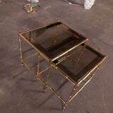 2 brass nest of tables, maison jansen