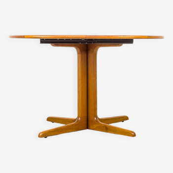 Danish Round Teak Dining Table with Extensions by CFC Silkeborg, 1970s