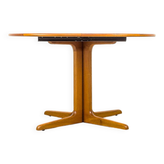 Danish Round Teak Dining Table with Extensions by CFC Silkeborg, 1970s