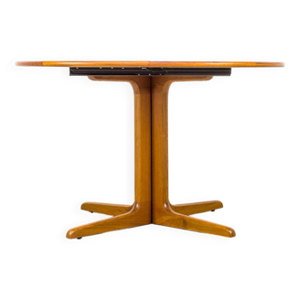 Table à manger ronde en teck avec rallonges par CFC Silkeborg, Danemark, 1970s