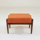 Wooden footrest in corduroy velvet
