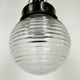 Industrial bakelite pendant light with ribbed glass, 1970s