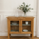 Art Deco sideboard in raw wood with a waxed finish.