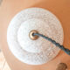 White opaline glass Clichy lamp, vintage pendant light