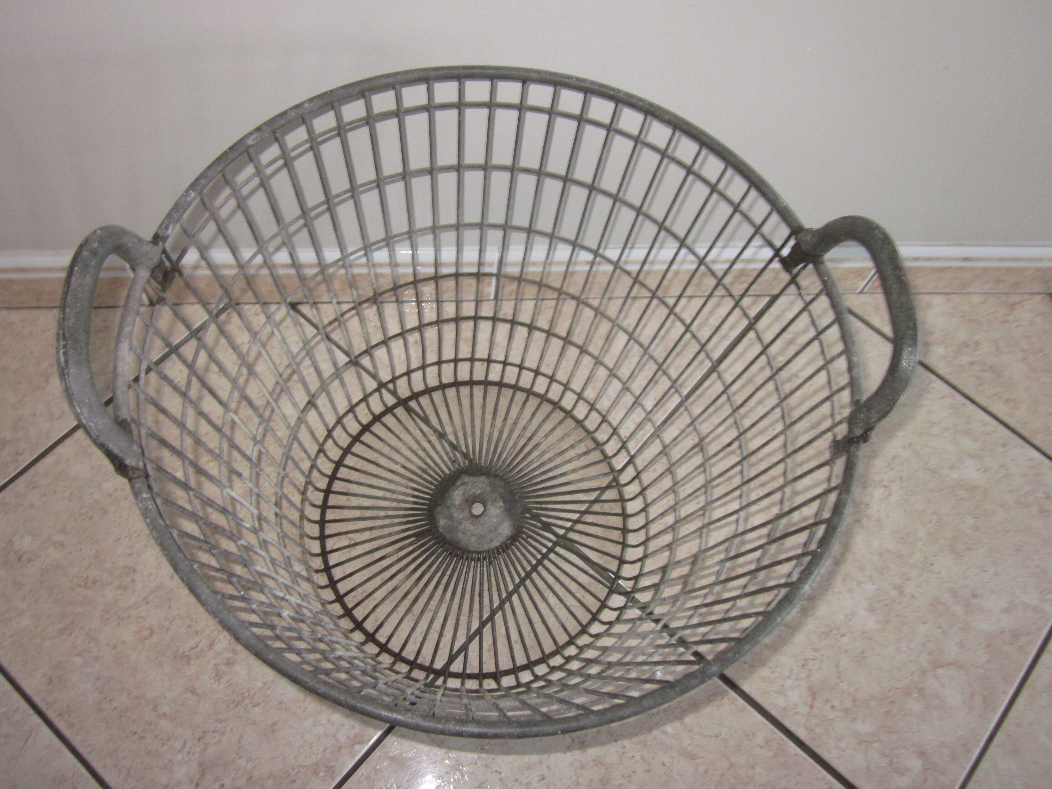 Old zinc basket