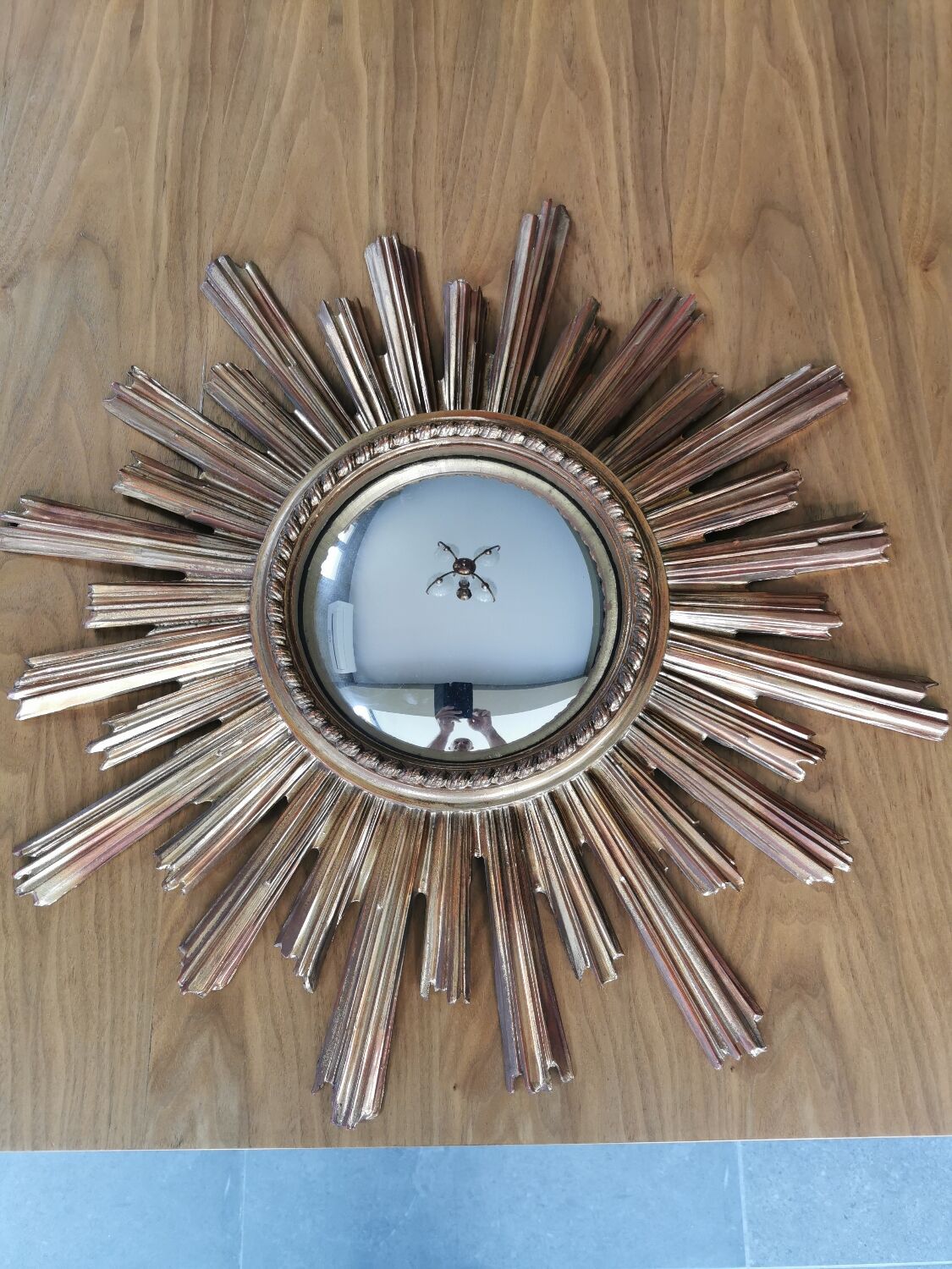 Vintage resin sun mirror, witch's eye