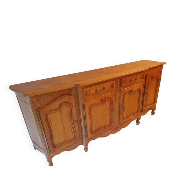 Buffet en merisier massif style Louis XV