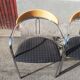 Set de 3 chaises vintage tissu bleu