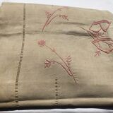 Sheet 2 places linen new embroidered BD pink dark beige canvas