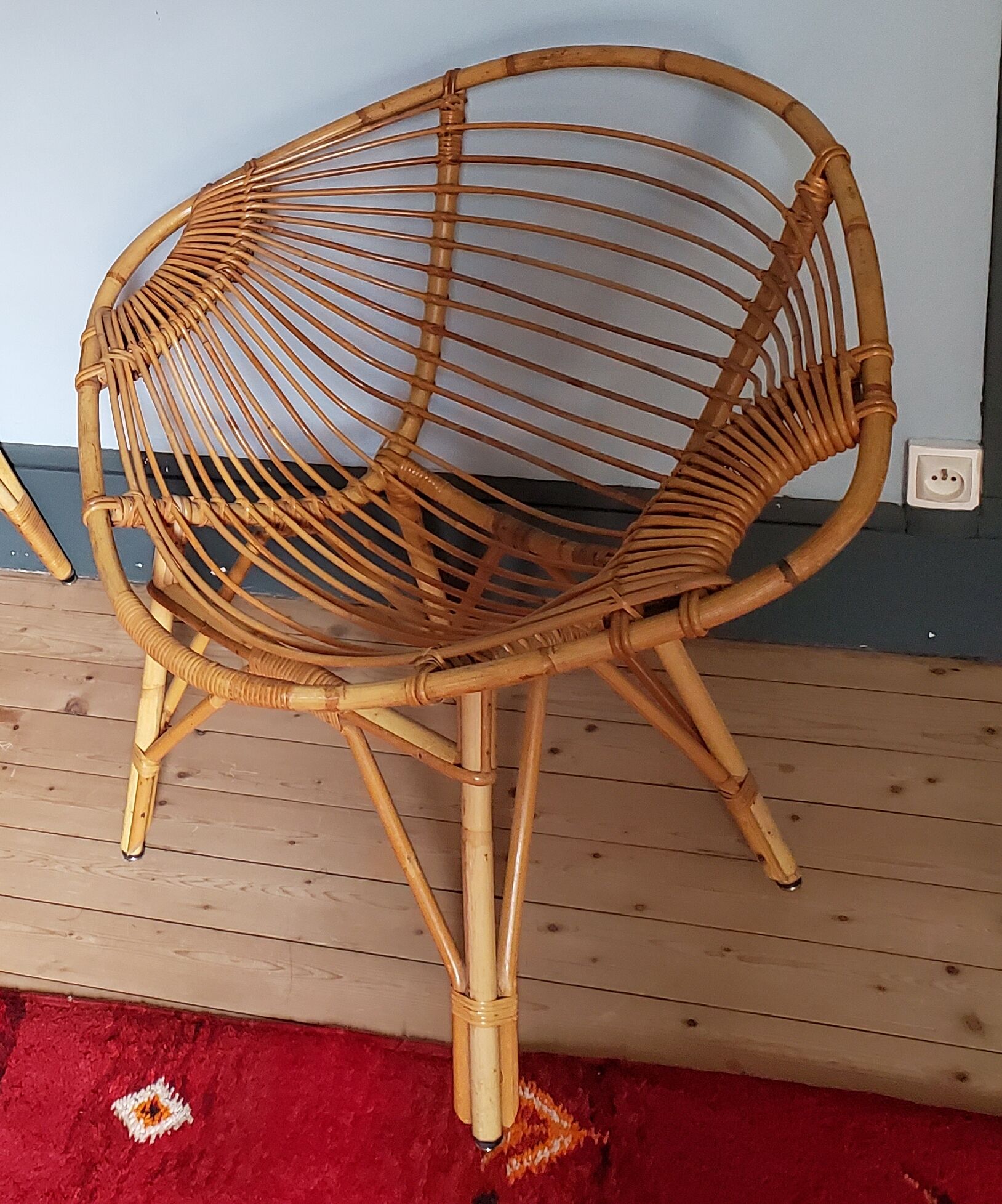 Rattan lemon chair 1960