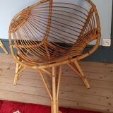 Rattan lemon chair 1960