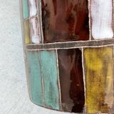 Vintage ceramic vase with abstract decor, Vallauris circa 1960