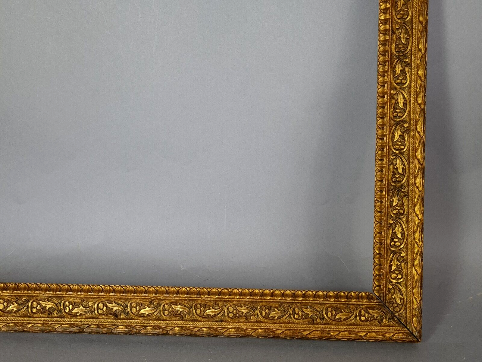 Old frame original gilded stucco wood 58x46 foliage 50x38 cm SB
