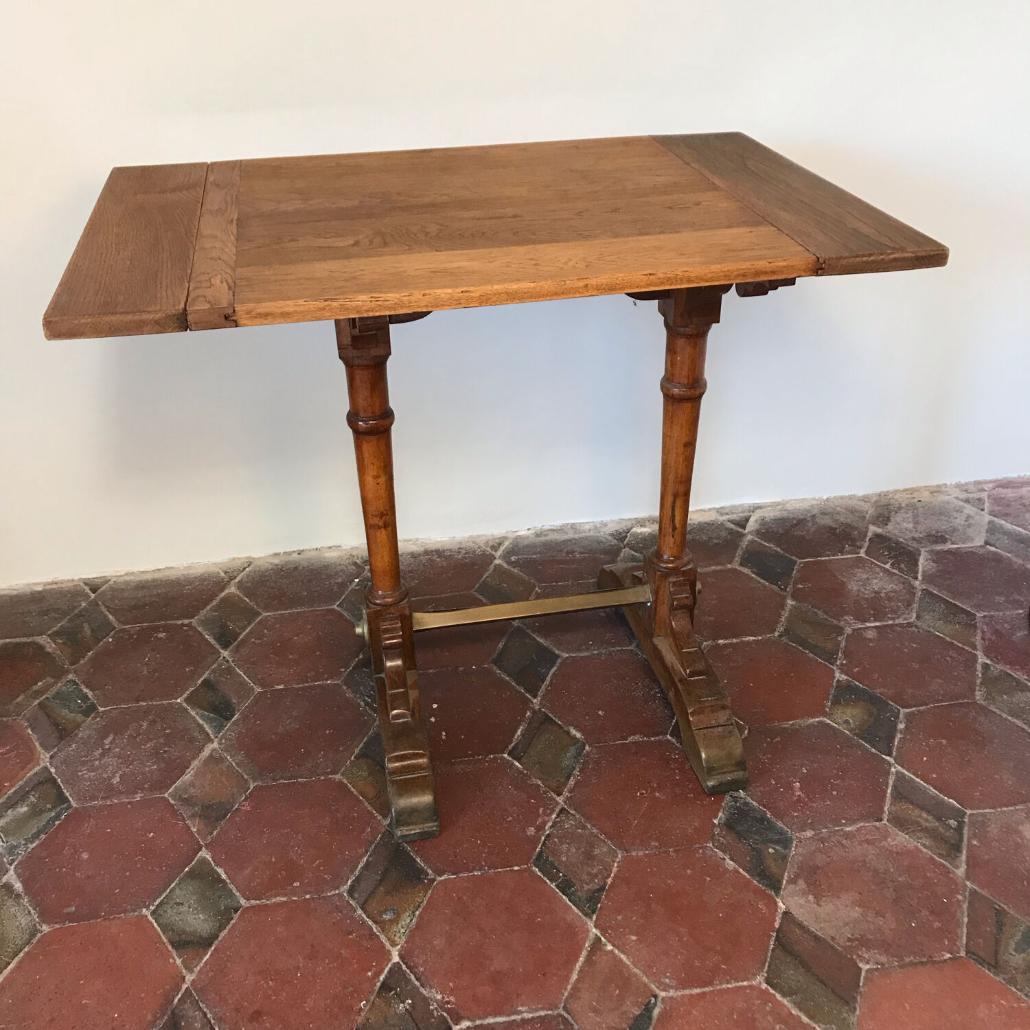 Old wooden bistro table