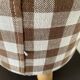 Children's pouf in Vichy chocolate fabric H28 X L 24