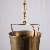 Pair of brass pendants, hourglass shape, 1960s