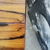 Coffee table from the 70s, chrome and rosewood